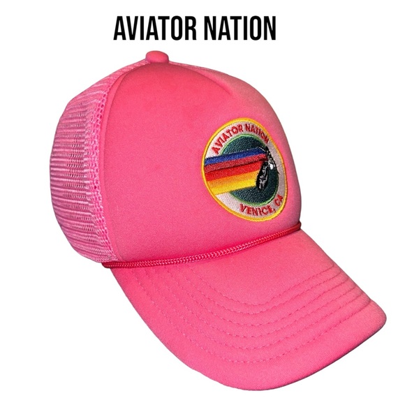 Aviator Nation Accessories - Aviator Nation pink trucker hat OS